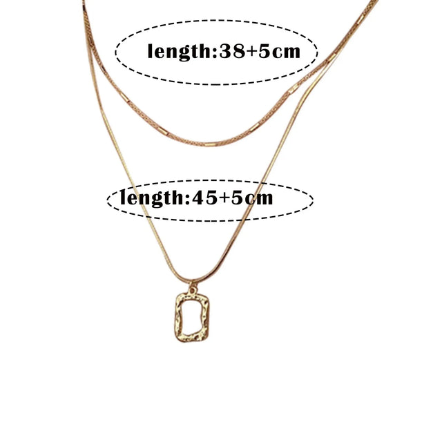 TouchUp And More Gold Plated Rectangle Pendant Necklace Set