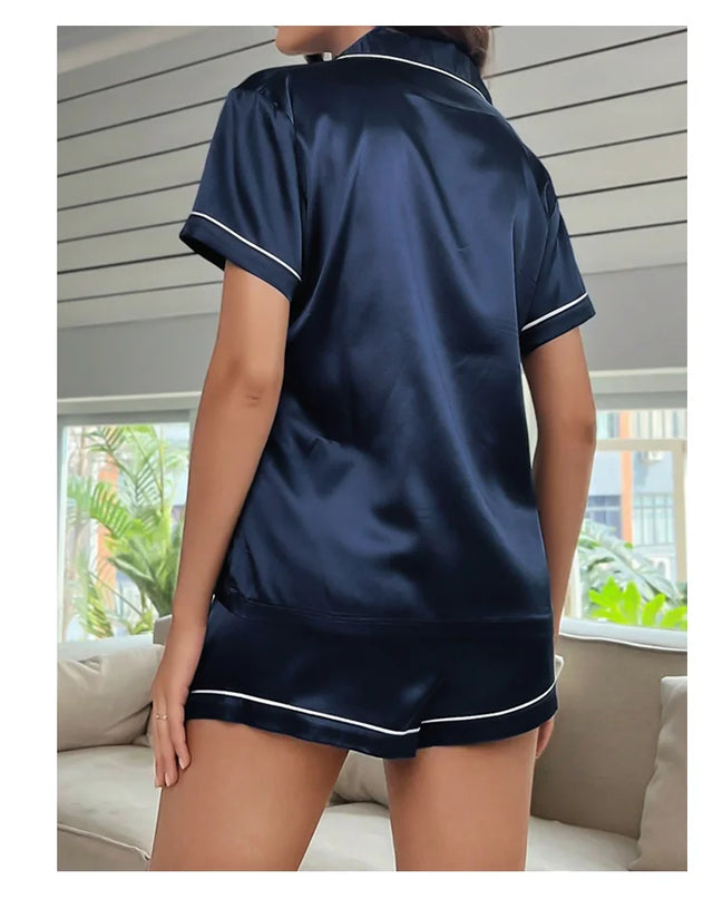 TouchUp And More Summer Silk Satin Pajamas Set