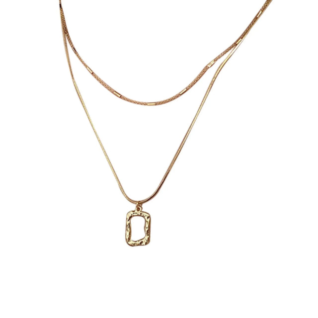 TouchUp And More Gold Plated Rectangle Pendant Necklace Set