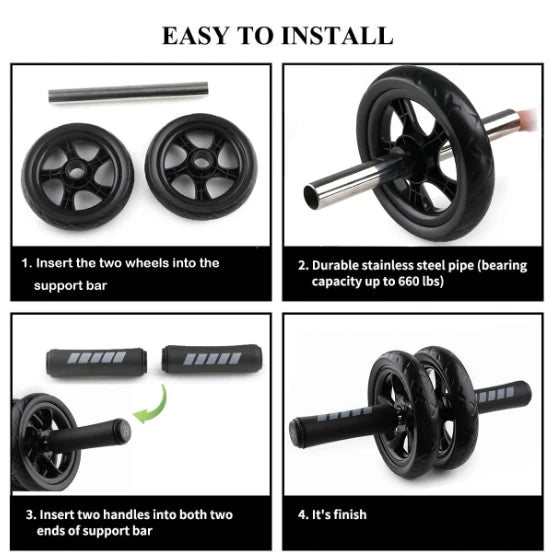 TouchUp And More Double-Wheeled Ab Roller for Home & Gym Workouts