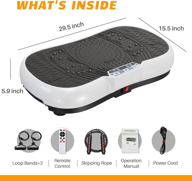 TouchUp And More Vibration Plate Exercise Machine with Bands