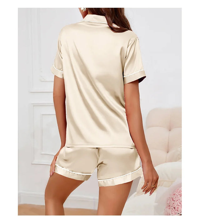 TouchUp And More Summer Silk Satin Pajamas Set