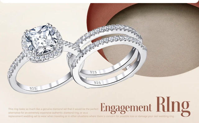 TouchUp And More Sterling Silver Rose Gold Bridal Set