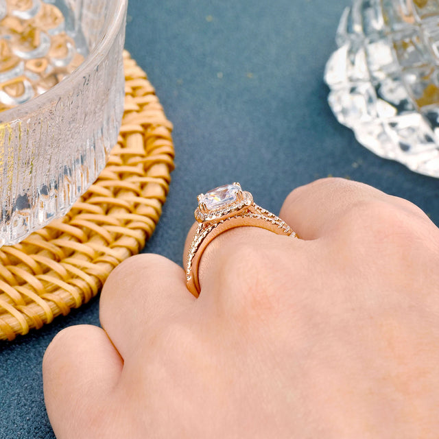 TouchUp And More Sterling Silver Rose Gold Bridal Set