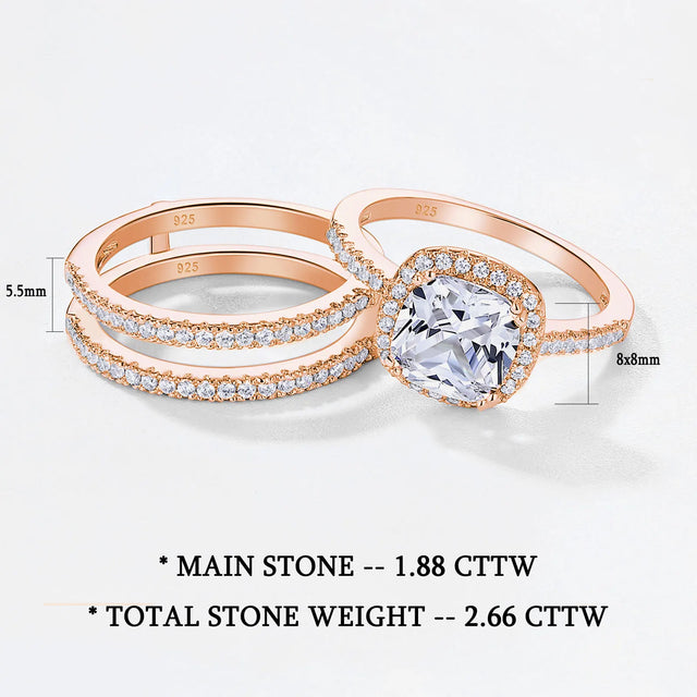 TouchUp And More Sterling Silver Rose Gold Bridal Set