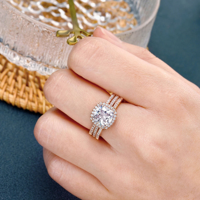 TouchUp And More Sterling Silver Rose Gold Bridal Set