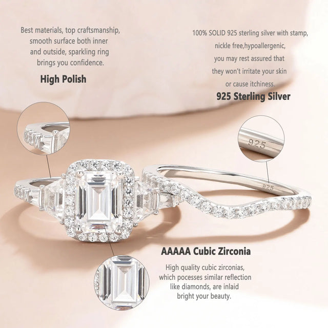 TouchUp And More Bridal Ring Set - Cubic Zircon